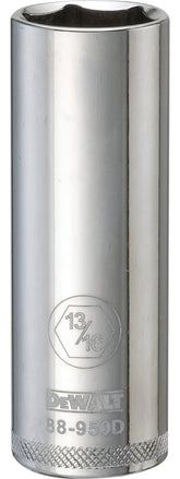 DeWALT DWMT88950OSP Drive Socket, 13/16 in Socket, 1/2 in Drive, 6-Point, Vanadium Steel, Polished Chrome